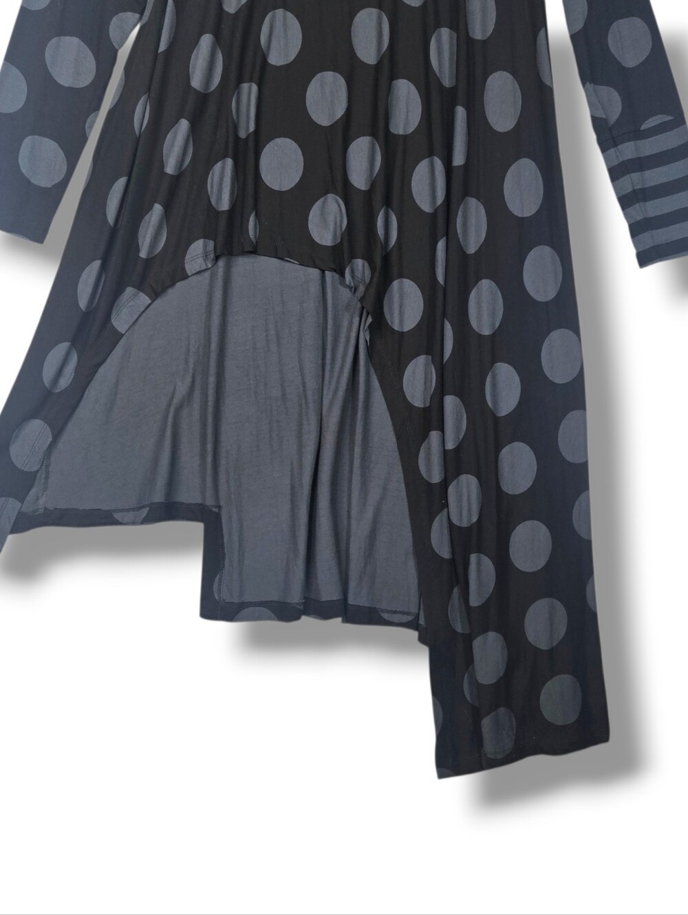 Alembika Dot Hi Lo Black Grey Tunic Top Size 3 10 / 12 - Picture 6 of 16